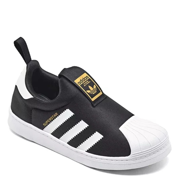 adidas Other - Adidas Kids Superstar Black White Gold Sneakers